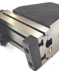 Close-up of Vertical Milling Slide For Small Bench Lathes Mounted On Cast Iron Z Type Angle Plate Direct Fit Upgrade For Mini Lathes