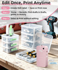 Slick Portable Bluetooth Label Maker With Wireless Tape, Compact Handheld Sticker Printer For Quick Adhesive Labels on a workbench.