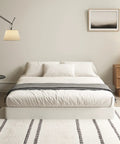 Badass Durability Seven Inch Queen Box Spring With Heavy Duty Steel Frame And Tear Resistant Fabric Cover in a modern bedroom setting.