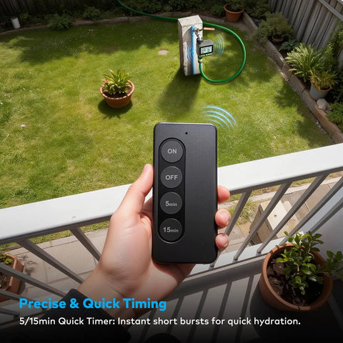 Remote Control Sprinkler Timer With 230 Foot Range No Fuss Programmable Garden Hose Timer for outdoor faucet use