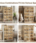 Extra Large White Plastic Collapsible Storage Bins With Tight Lids Five Tier Modular Drawer Cabinet in various rooms.