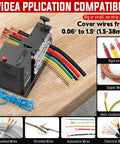 Heavy Duty Automatic Electric Wire Stripper Machine With 700W Motor And 11 Channels, stripping various wire types on a wooden surface.