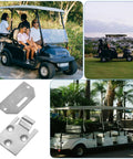Metal Golf Cart Seat Bottom Hinge And Plate Replacement set for various golf cart models. Ideal for durability and smooth operation.