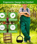 Man in a garden with 41 Inch Manual Lawn Edger With Two Replaceable Blades And T Grip Handle For Yard Garden Landscaping Sidewalk And Flower Bed Built From Rust Resistant Steel For Pro Grade Durability And Easy To Use