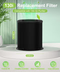 Replacement Filter For Puro 130i Air Purifier With HEPA And Activated Carbon Filtration 3 Stage System For Pollen Smoke Dust And Household Pollutants Keeps Your Indoor Air Fresh And Clean shown with dimensions and compatibility