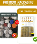 Comparison of All In One 410 Piece 1 Inch Sanding Disc Kit packaging; traditional method vs new organized box.
