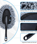 Close-up of duster with soft nano-fibers, ergonomic handle from Six Pack Car Detailing Kit With Scratch Free Interior Duster