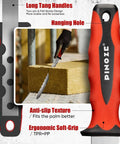 PINOZE 11-inch insulation knife with stainless steel dual-sided serrated blade and red ergonomic handle with sheath