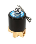 Brass 2 Way Normally Closed Electric Solenoid Valve, Quarter Inch NPT Port, DC 12 Volt for fluid control