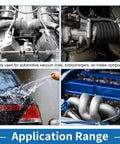 Collage of automotive applications for High Temp Silicone Vacuum Tubing Hose In Blue, 16.4 Ft Long, 3mm Inner Diameter, 10mm Outer Diameter