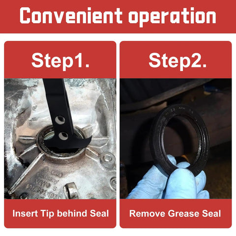 Universal Seal Puller Tool With Dual Hook Design For Fast Oil And Grease Seal Removal removing seal in two steps