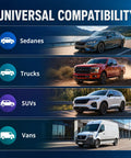 Infographic showing universal compatibility of Windshield Repair Kit For Chips And Cracks DIY Car Glass Repair Tool with vehicles