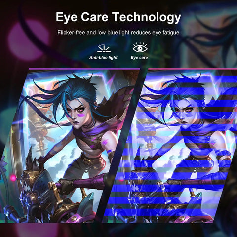 27 Inch Gaming Monitor With 100Hz Refresh Rate Full HD 1920x1080 Built In Speakers HDMI Eye Care Frameless Design display demo