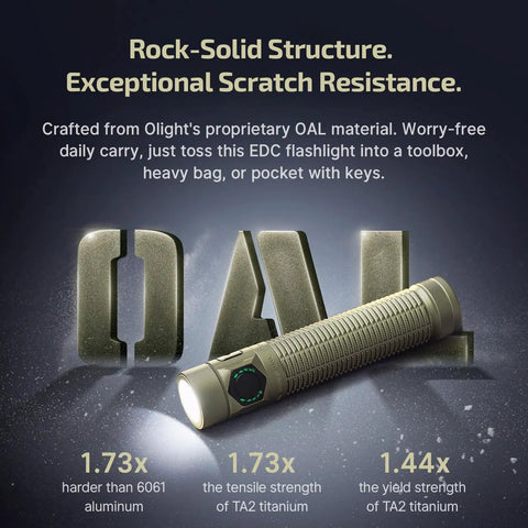 Tiny But Mighty Pocket Light Baton Ultra EDC Flashlight 1800 Lumen Rechargeable with OAL material details