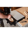 Game Changer Benchtop Fixturing Station For Precise Repeatable Workholding With An Easily Adjustable Shelf For Small Or Irregular Pieces And Intuitive Indexing Pins For Quick Alignment And Reliable Registration On Every Cut, benchtop woodwork setup