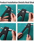 Rivet Nut Setter Kit With 430 Rivet Nuts, Five Sizes From 6-32 To 5/16-18, Includes Easy Install Tool, Built Tough For Metal, Wood, Plastic And Marine Projects, black carbon steel hand tool