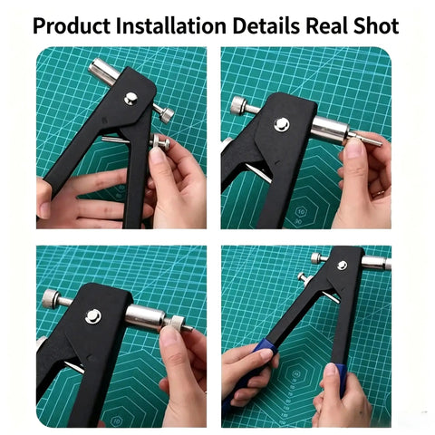 Rivet Nut Setter Kit With 430 Rivet Nuts, Five Sizes From 6-32 To 5/16-18, Includes Easy Install Tool, Built Tough For Metal, Wood, Plastic And Marine Projects, black carbon steel hand tool