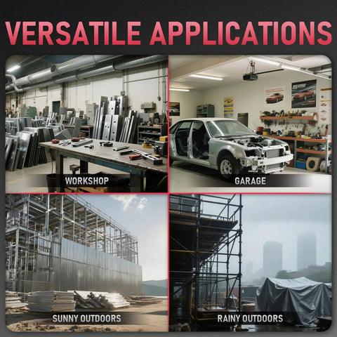 Images showing applications of the Welder Cover Waterproof Protective Dust Cover For Welding Machine With Storage Pockets Medium Size