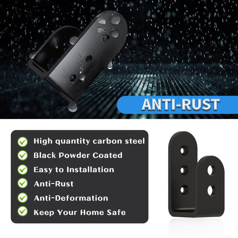 2x4 Door Barricade Brackets For Quick Door Reinforcement, One Quarter Inch Thick Upgrade, Extra Long Mount Screws, U Shaped Design