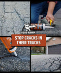 Applying Pro Grade Asphalt Crack Filler Self Leveling Waterproof Sealant For Driveways, Parking Lots And Walkways Black 10oz 2 Pack Stops Water Intrusion And UV Damage With A Flexible Deep Penetrating Formula on cracked driveway surfaces