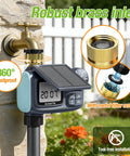 Solar Powered Sprinkler Timer With 1000mAh Type-C Rechargeable Battery on garden faucet