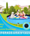 Foldable Dog Pool 39 Inch Collapsible Backyard Bath Tub For Dogs And Kids Portable Hard Plastic Base Easy To Fold And Carry