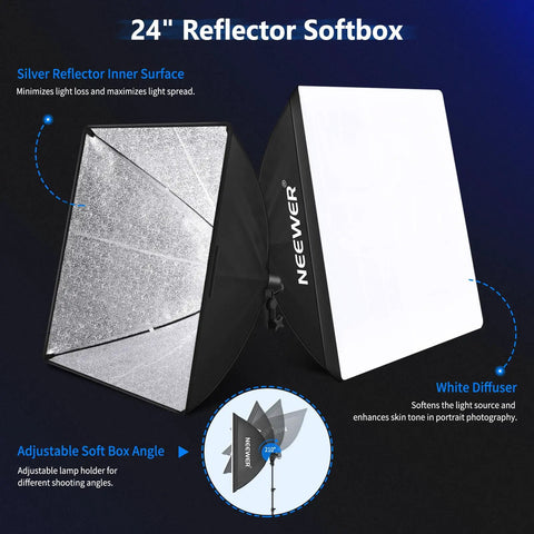 Pro Grade Photo Lighting Gear Kit With Backdrops And Stands For Studio Photo And Video Shoots Eight Point Five By Ten Foot Backdrop Set softbox