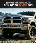 Dodge Ram Heavy Duty Winch Mounting Plate Bolt-On Front Bumper Tray No-Drill Bracket For 2010-2018 2500 3500 in muddy terrain