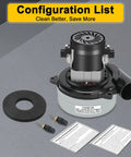Powerful 5.7 Inch Two Stage 120V Vacuum Motor Replacement with gasket and carbon brushes for central vacuum systems