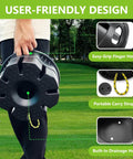 Person holding 6 Inch Trailer Jack Block Set With Bag 4 Pack Heavy Duty Stabilizer Blocks, showing easy-grip holes and strap
