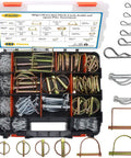 Massive 202 Piece Hitch Pin Kit For Trailers Tractors Trucks And Mowers With Beefy Lynch Pins PTO Pins Clip Pins And Cotter Pins