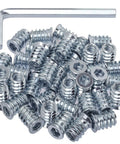 Forty Pack 1/4 20 Threaded Wood Inserts For Furniture Screw In Nuts 15mm Long Includes 1/4 Inch Allen Wrench Carbon Steel.
