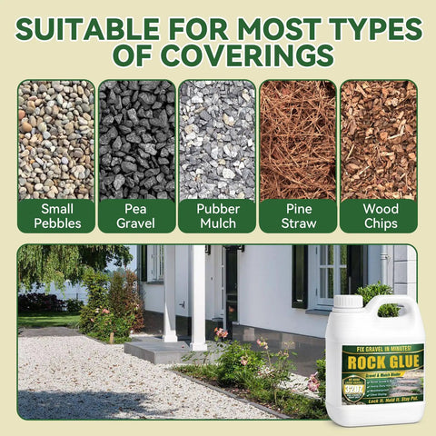 Beefed Up Gravel Glue For Landscaping That Locks Pebbles In Place, 32 Oz Decomposed Granite Stabilizer next to home walkway