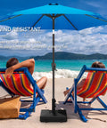 Beefy Outdoor Umbrella Base With Wheels And Handle For Easy To Move 120 Lb Capacity Rust Resistant And Windproof on beach