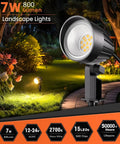 Low Voltage LED Landscape Lights 12V 24V Waterproof IP66 Outdoor Spotlights 8 Pack 2700K Warm White 800 Lm Garden Pathway