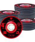 Front view of FOXBC 4-1/2 in depressed-center metal grinding disc, Type 27, 4-1/2 x 1/4 x 7/8 in, 25-pack