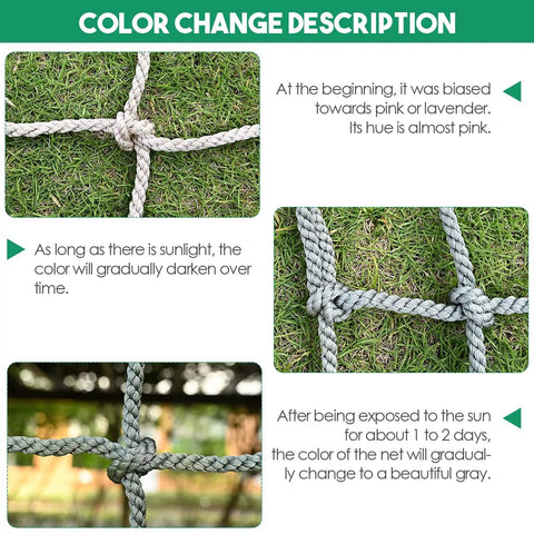 Playground Climbing Net And Cargo Rope Kit For Outdoor Fun Nylon Rope Ladder Swing Balcony Banister Guard Mesh Durable Safety Net For Kids 6.6ft By 6.6ft Gray color change description