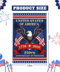 250th Anniversary USA Flag Garden Flag Burlap 12x18 Inch Double Sided Patriotic Yard Decor Featuring 1776 2026 Eagle And Flag