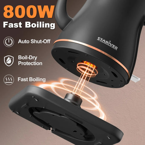 Base of Gooseneck Electric Kettle 0.8L For Pour Over Coffee And Tea With Precision Spout Stainless Steel Inner Lid Auto Shut Off