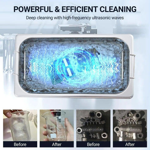 Six Point Five Liter Digital Ultrasonic Cleaner With Timer And Heater 40kHz 180W Pro Grade Cleaning System before and after results