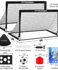 2 Pack 4x3 Ft Kids Soccer Goals For Backyard Practice Sesh Foldable Portable Soccer Nets With Target Ball And Cones Easy Storage
