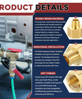 Pack Of 2 Brass Pipe Fittings 3/8 NPT Female To 1/4 NPT Male Thread Adapter Durable Brass Extension Connector Details