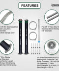 Pair Of 2 Inch Garage Door Torsion Springs Kit With Left Right Winding Includes Replacement Set With 7 Foot Garage Door Cable 10 Roller Wheels And 2 Winding Bars Heavy Duty Parts And Hardware, showing springs, cables, and rollers.