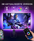 LED TV Backlight Kit 16.4 Feet RGB Strips for 55-75 Inch TV with App Remote and Music Sync in a gaming setup
