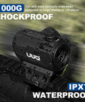 Motion Awake Red Dot Sight with 2MOA Dot, 11 Level Brightness, Multi Coated Optics, IPX7 Waterproof, Get On Target Fast, Absolute Co-Witness Mount, Picatinny Rail Rifle Scope for Quick On Point Accuracy, black aluminum sight on Picatinny rail