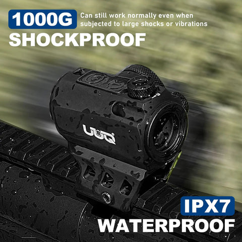 Motion Awake Red Dot Sight with 2MOA Dot, 11 Level Brightness, Multi Coated Optics, IPX7 Waterproof, Get On Target Fast, Absolute Co-Witness Mount, Picatinny Rail Rifle Scope for Quick On Point Accuracy, black aluminum sight on Picatinny rail