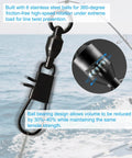 40 Piece Ball Bearing Fishing Swivels With Interlock Snaps Pro Grade Must Have Saltwater Gear Stainless Steel Black Nickel Finish High Strength To Prevent Line Twist And Deliver Smooth 360 Degree Rotation, black swivel with snap