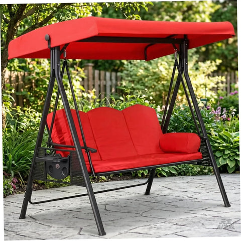 Red 75 By 47 Inch Heavy Duty Waterproof Outdoor Swing Canopy Cover With Side Grommets 210D Oxford Fabric Replacement