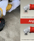 Dust Shroud for Angle Grinders 115mm 125mm With Soft Brush Ring Dust Guard in use on concrete for Bosch Makita Ryobi