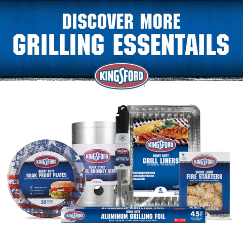 Heavy Duty Patriotic 10 Inch Paper Plates For BBQs And Outdoor Cookouts displayed with grilling essentials